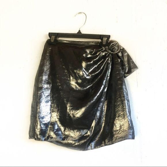 House of Harlow x Revolve Metallic Wrap Skirt XXS - Picture 3 of 6